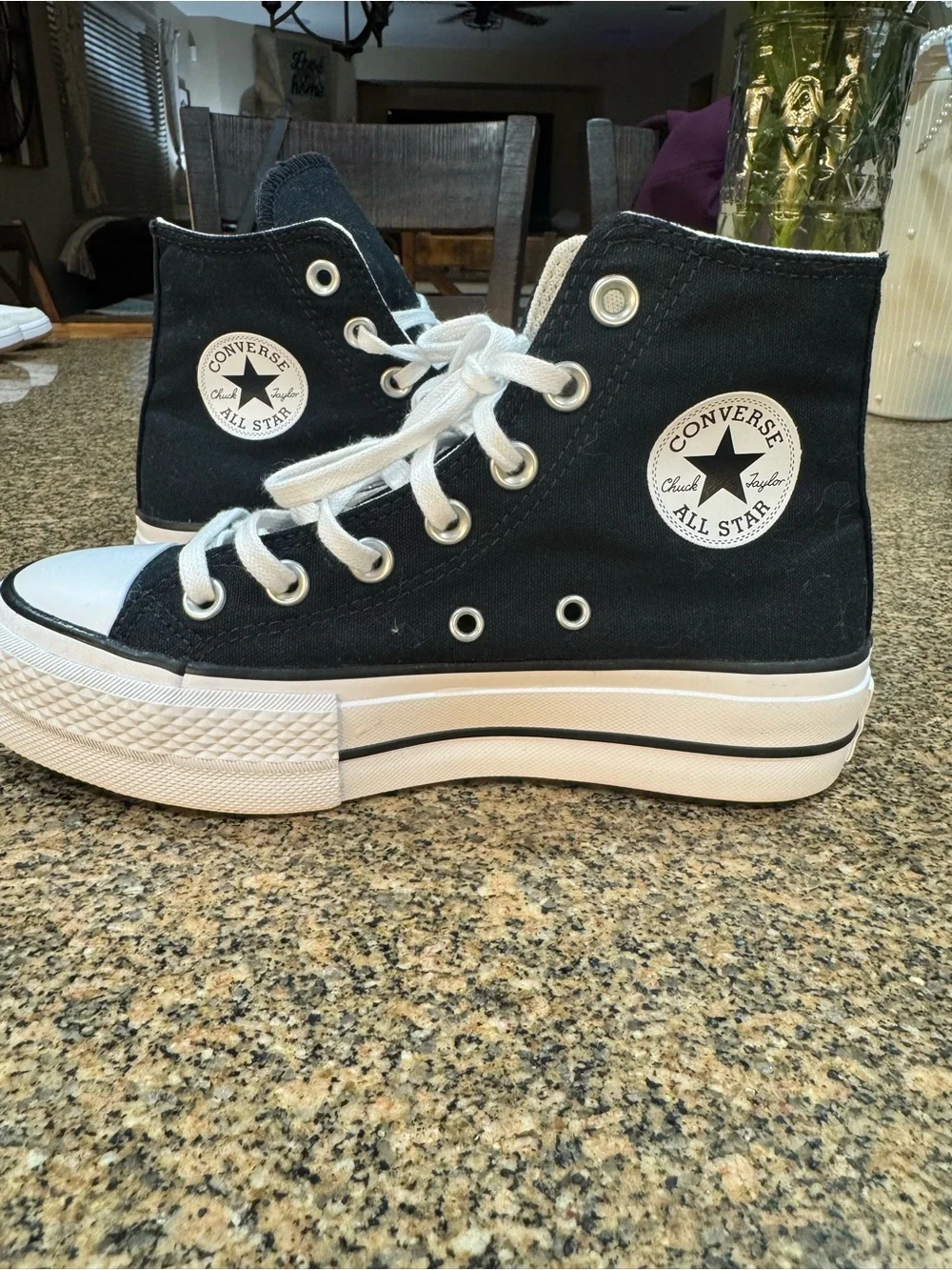 Converse Black & White Platform High Top Sneakers